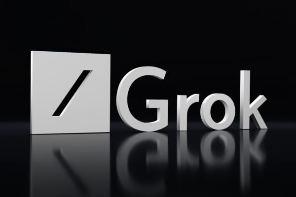 a black and white photo of the word grok