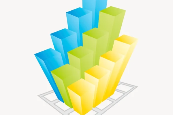 3D bar graph clip art