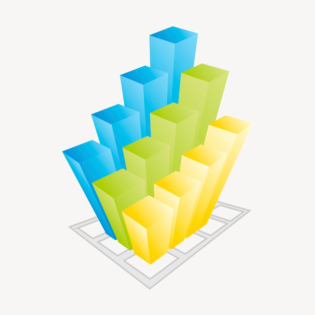 3D bar graph clip art