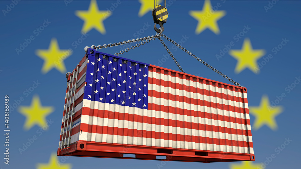 Die USA exportiert Waren in die EU