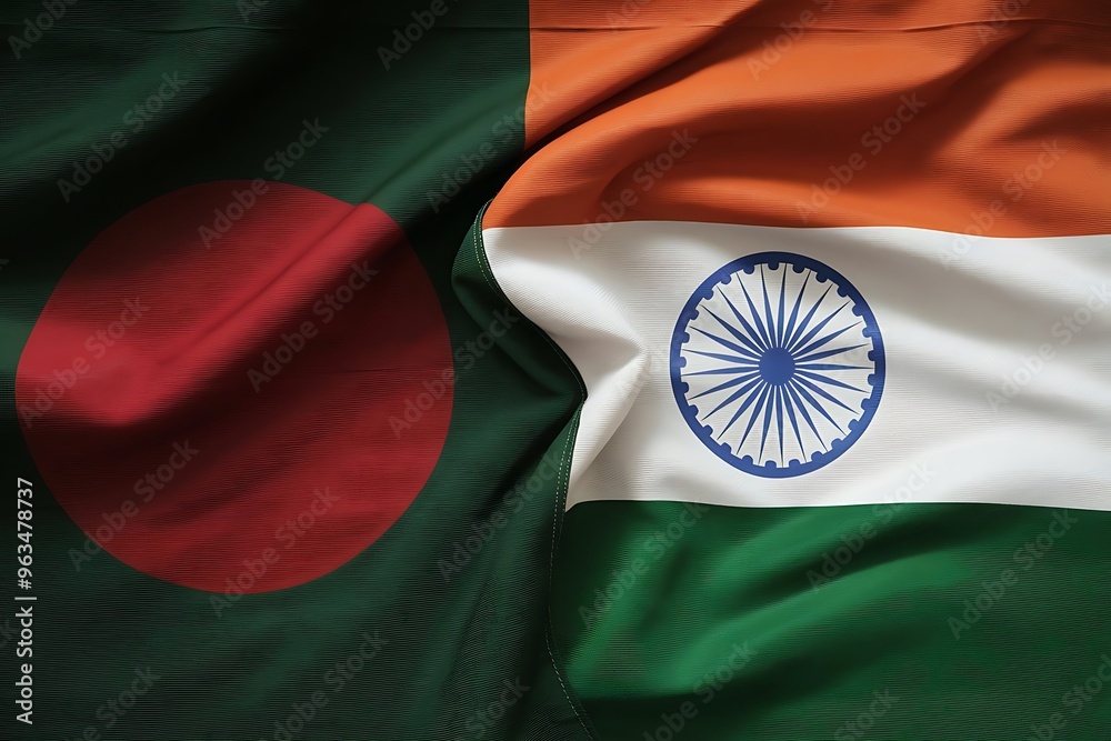 Fabric Texture of Indian and Bangladeshi Flags