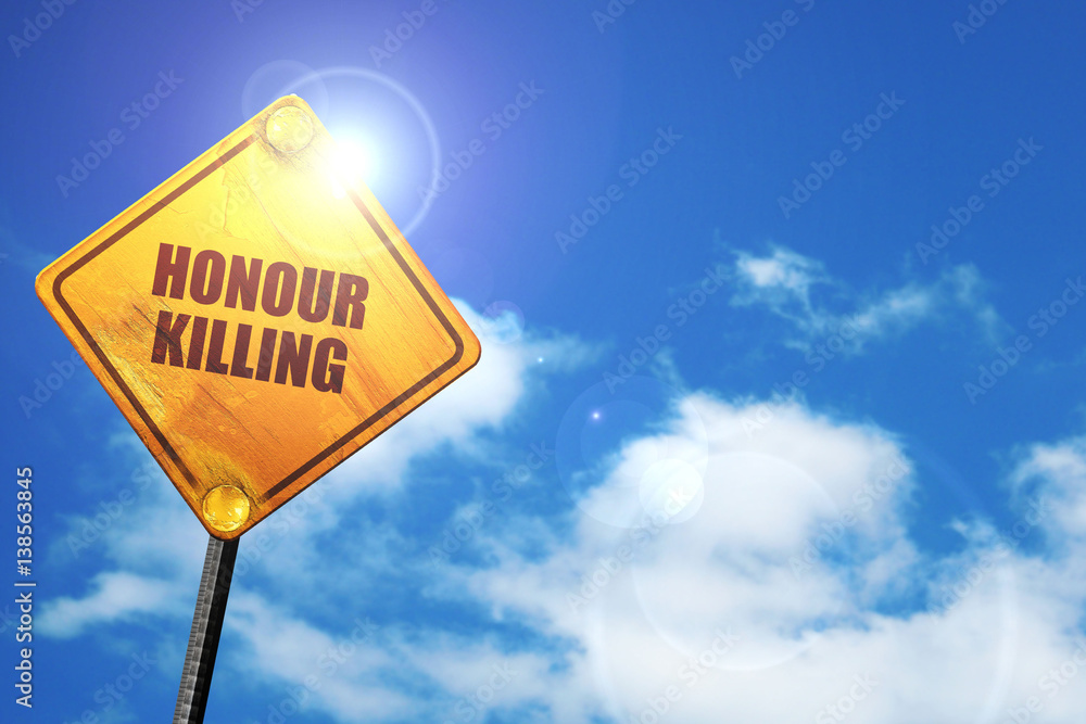 honour killing, 3D rendering, traffic sign