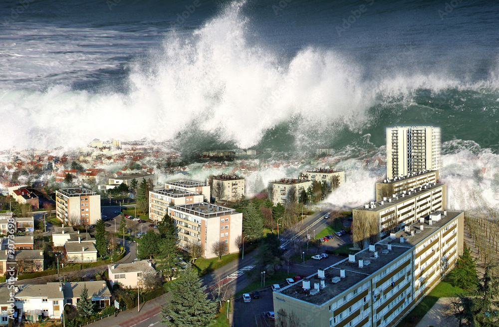 raz de marée sur la ville